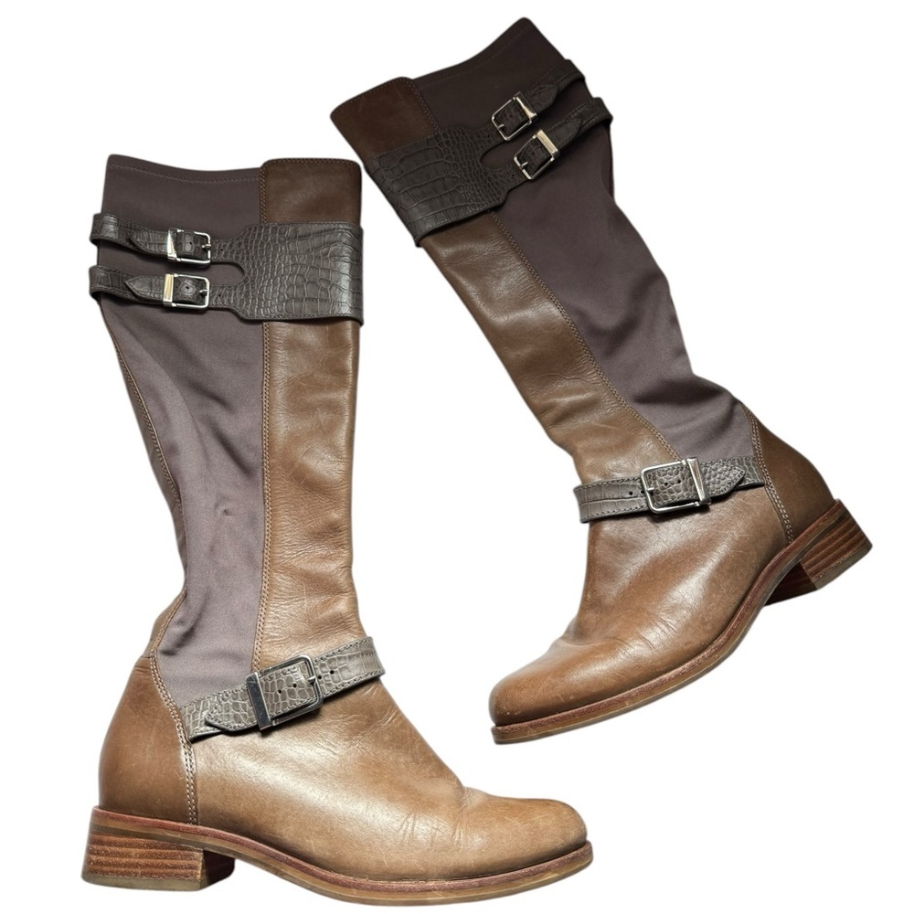Cole Haan Tennley Leather Buckle Boots Sz 6